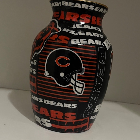 Handmade Chicago Bears Decorative Vase | One-of-a-Kind Fan Art Piece - Picture 5 of 8